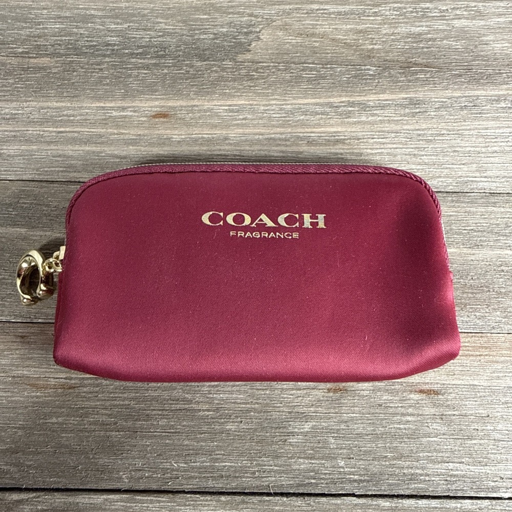 Coach Fragrance Mini Coin Pouch Cosmetic Bag Change Lipstick Burgundy Travel